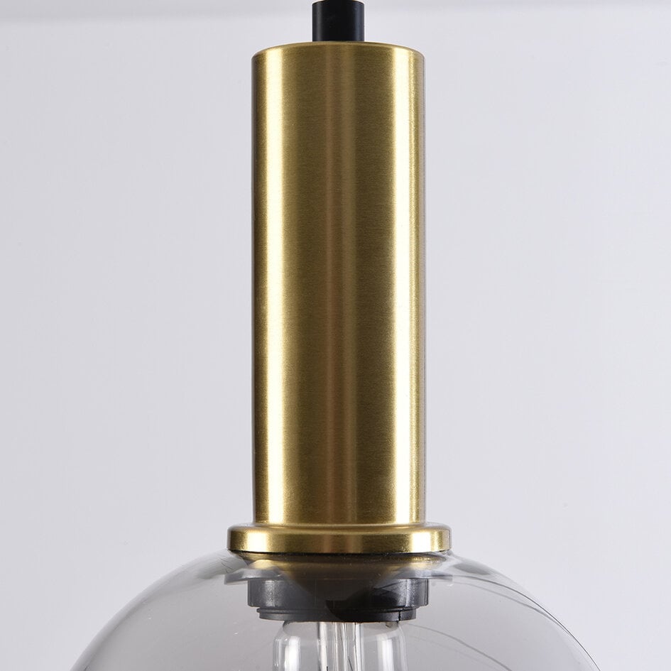 3-lichts hanglamp Imme - smoke glas goud