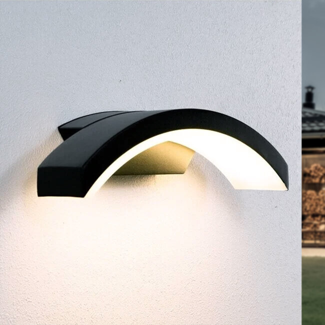 Design wandlamp buiten Vic - zwart