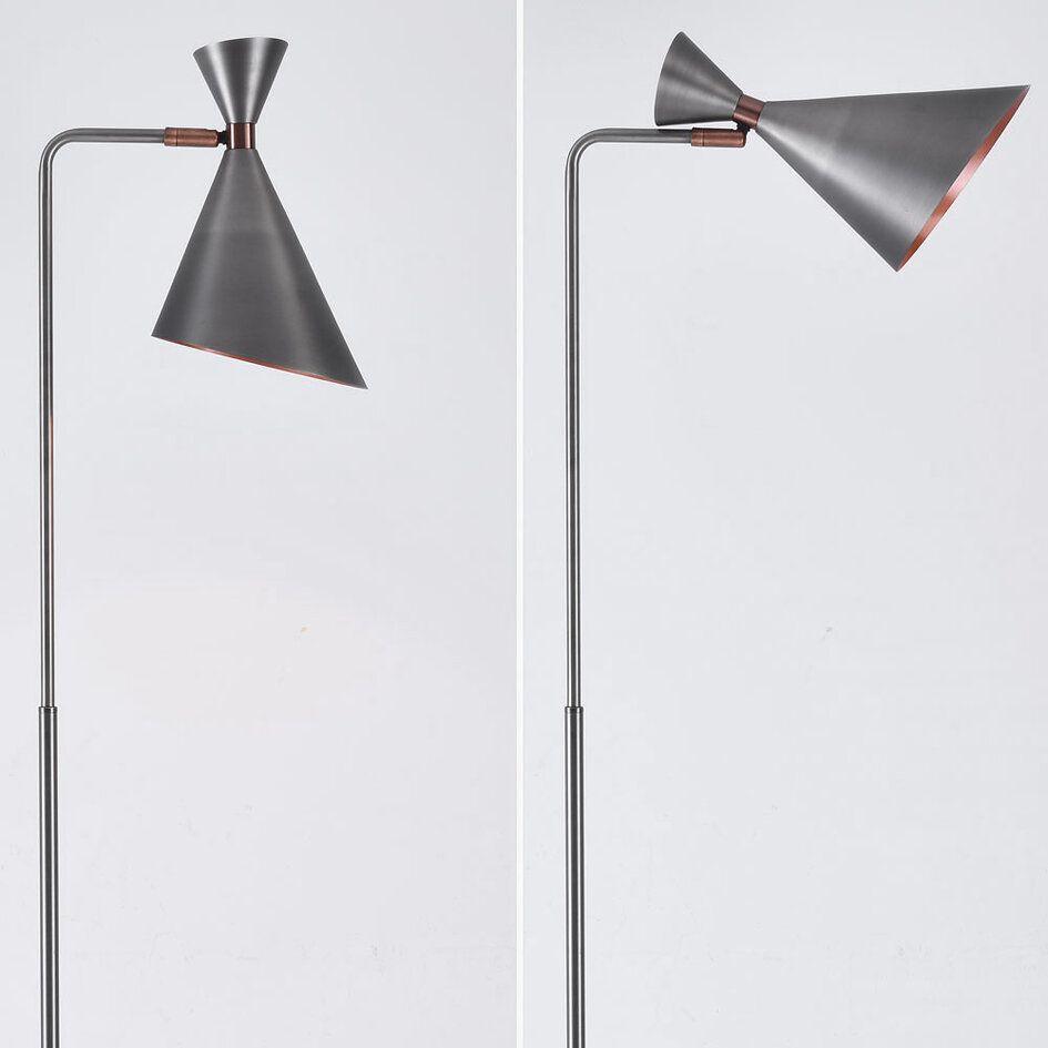 Vloerlamp Georgia - antiek zilver met koper