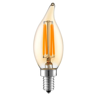 E14 dimbare LED filament kaarslamp met amber glas | 5.5W 2200K