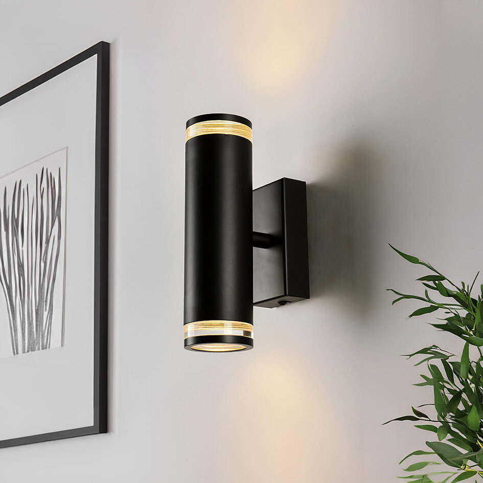 Industriële wandlamp Yara - mat zwart