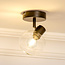 1-lichts plafondlamp Jenthe - zwart met transparant glas