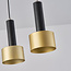 Moderne hanglamp Chantal 3-lichts, mat zwart met goud