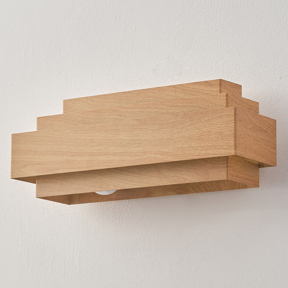 Moderne wandlamp Kayu in houtoptiek