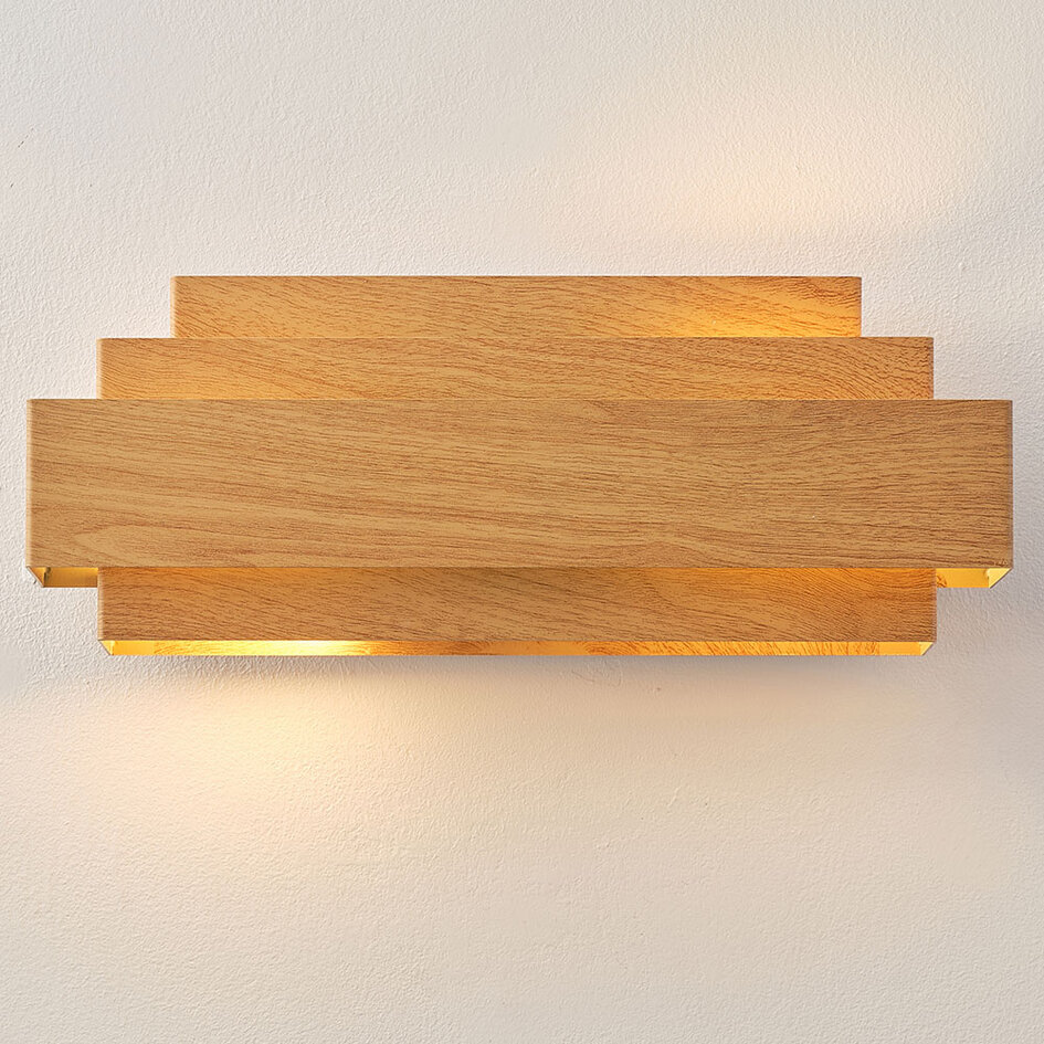 Moderne wandlamp houtoptiek - Kayu