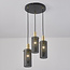 Minimalistische hanglamp Valji 3-lichts in zwarte kappen