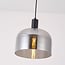 Hanglamp Apvali - smoke grijs glas en mat zwart
