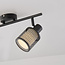 2-lichts plafondlamp Buchi - zwart met honingraat design