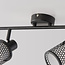 2-lichts plafondlamp Buchi - zwart met honingraat design