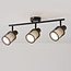3-lichts plafondlamp Buche - zwart met honingraat design
