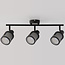 3-lichts plafondlamp Buche - zwart met honingraat design
