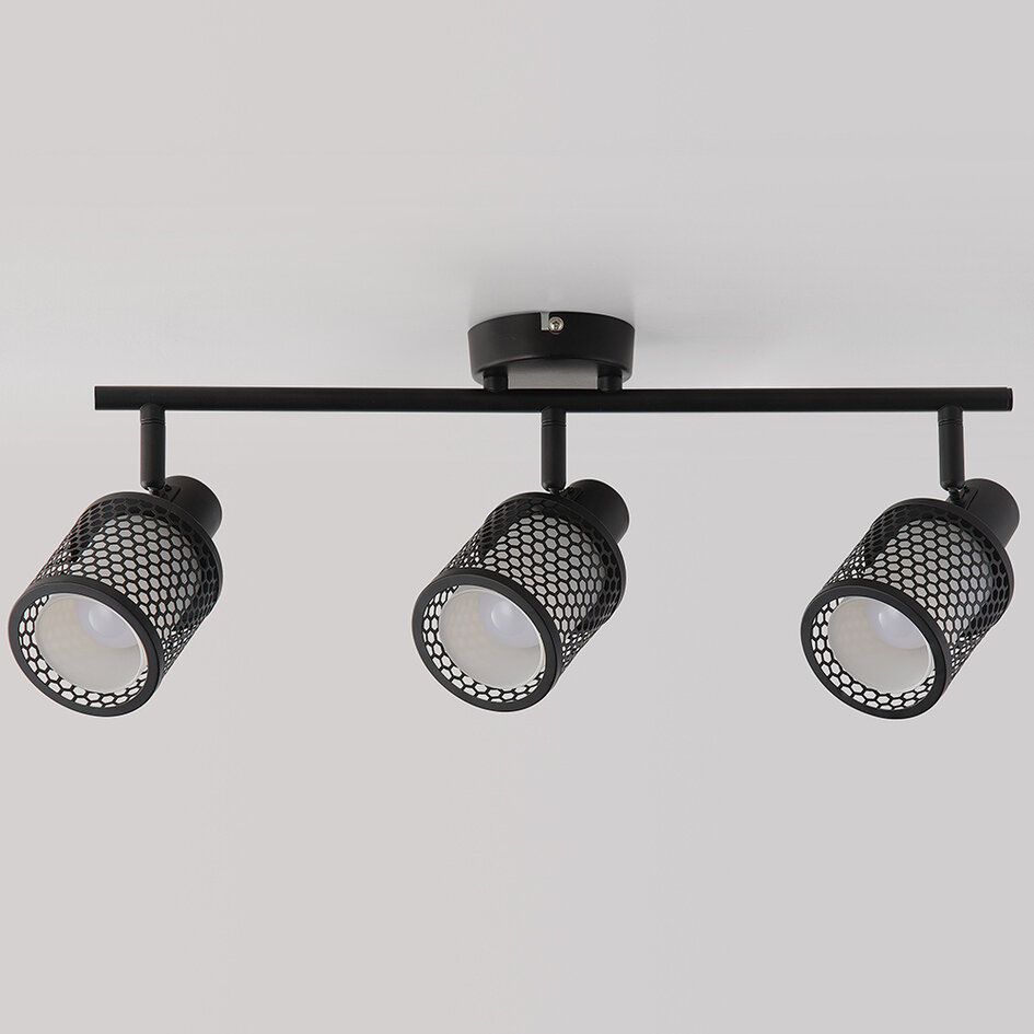 Moderne plafondlamp met melkwit glas en honingraat design - Buche