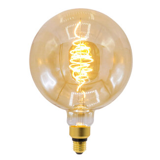 8,5W croissant spiraal lamp XXXL, 2000K, amber glas Ø200 - dimbaar