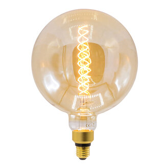 8,5W DNA spiraal lamp XXXL, 2000K, amber glas Ø200 - dimbaar