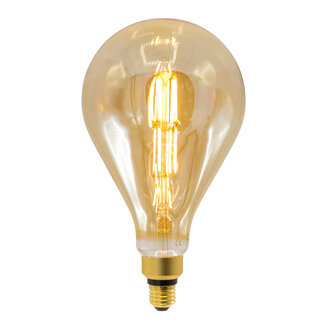 10W dubbeldekker filament lamp XXL, 2000K, amber glas Ø160 - dimbaar
