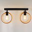 Plafondlamp met rond amber glas, 2-lichts - Orbitique