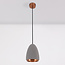 Moderne hanglamp Feis met beton en koperen rand