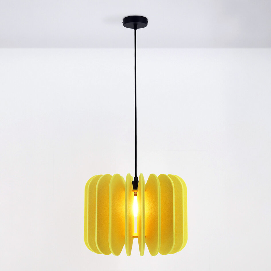 Hanglamp Benthe van PET-vilt in geel