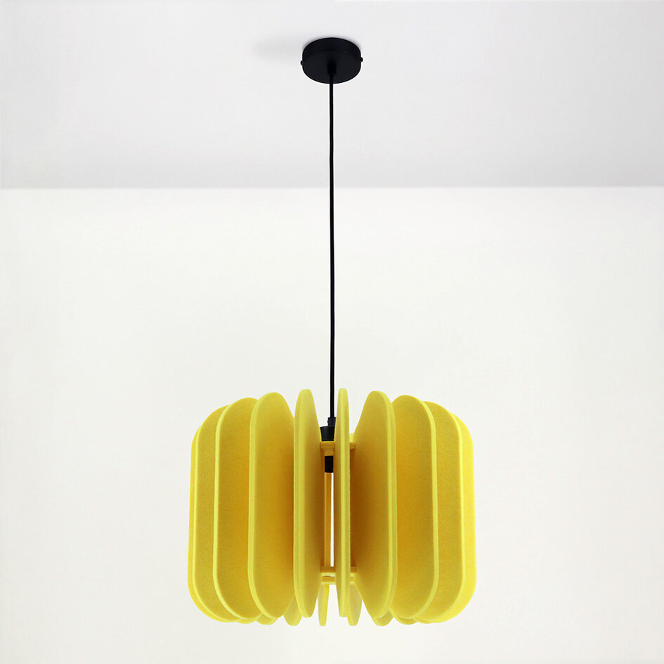Hanglamp Benthe van PET-vilt in geel