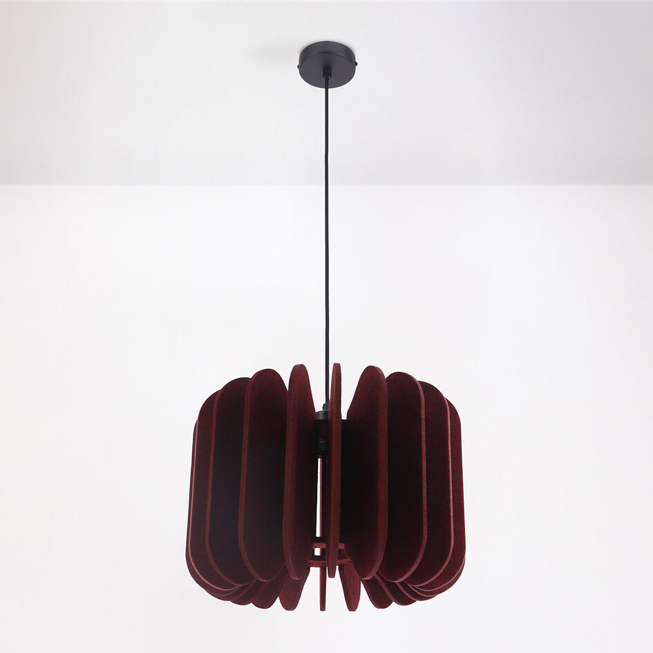 Hanglamp Benthe van PET-vilt in donkerrood