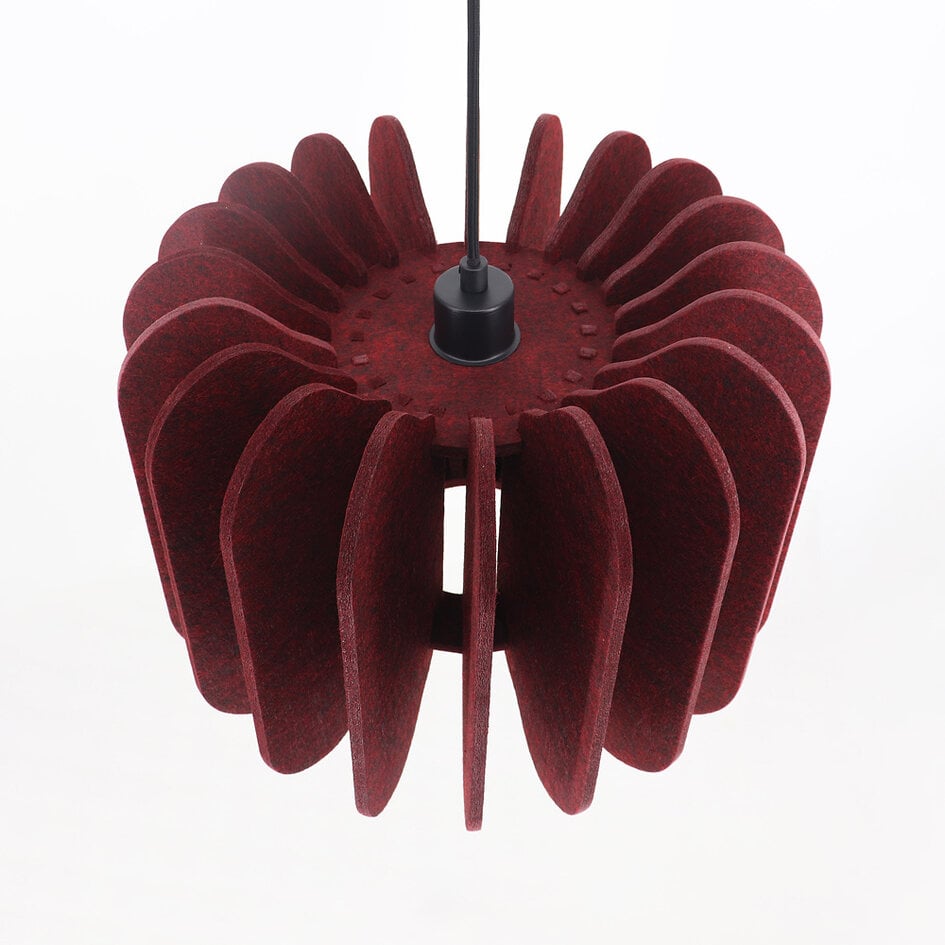 Hanglamp Benthe van PET-vilt in donkerrood
