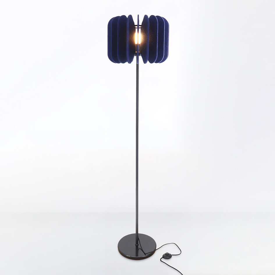 Vloerlamp Lenthe - marineblauw PET-vilt