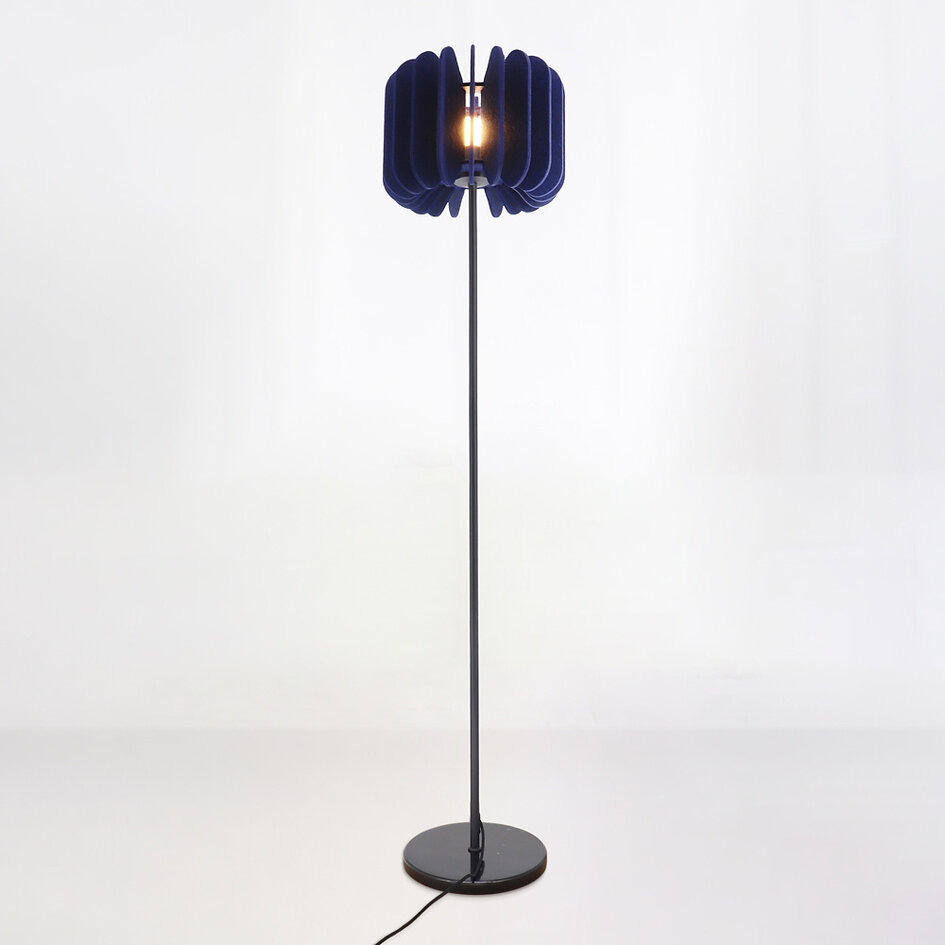 Vloerlamp Lenthe - marineblauw PET-vilt