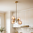 4-lichts retro hanglamp Florence - goud met amber