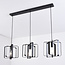 Industriële 3-lichts hanglamp Maiko - zwart open frame