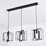 Industriële 3-lichts hanglamp Maiko - zwart open frame