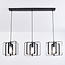 Industriële 3-lichts hanglamp Maiko - zwart open frame