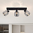 3-lichts plafondspot Diya - smoke glas met draaibare spots