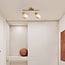 2-lichts plafondspot Phiene - amber glas en messing goud