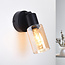 Wandspot Atica - amber glas en zwart, draaibaar