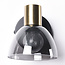 Wandspot Kyron - smoke glas en messing goud, kantelbaar