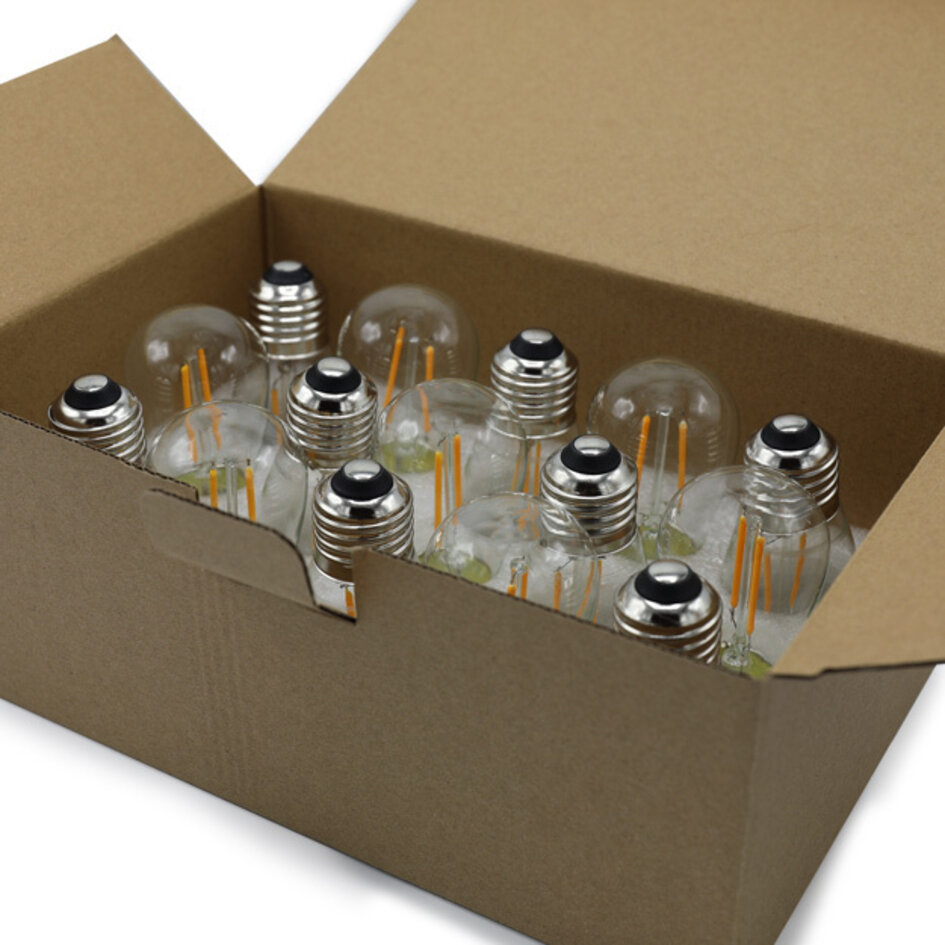 Dimbare 2 watt filament lamp van glas, 2200K: 15 of 25 pack