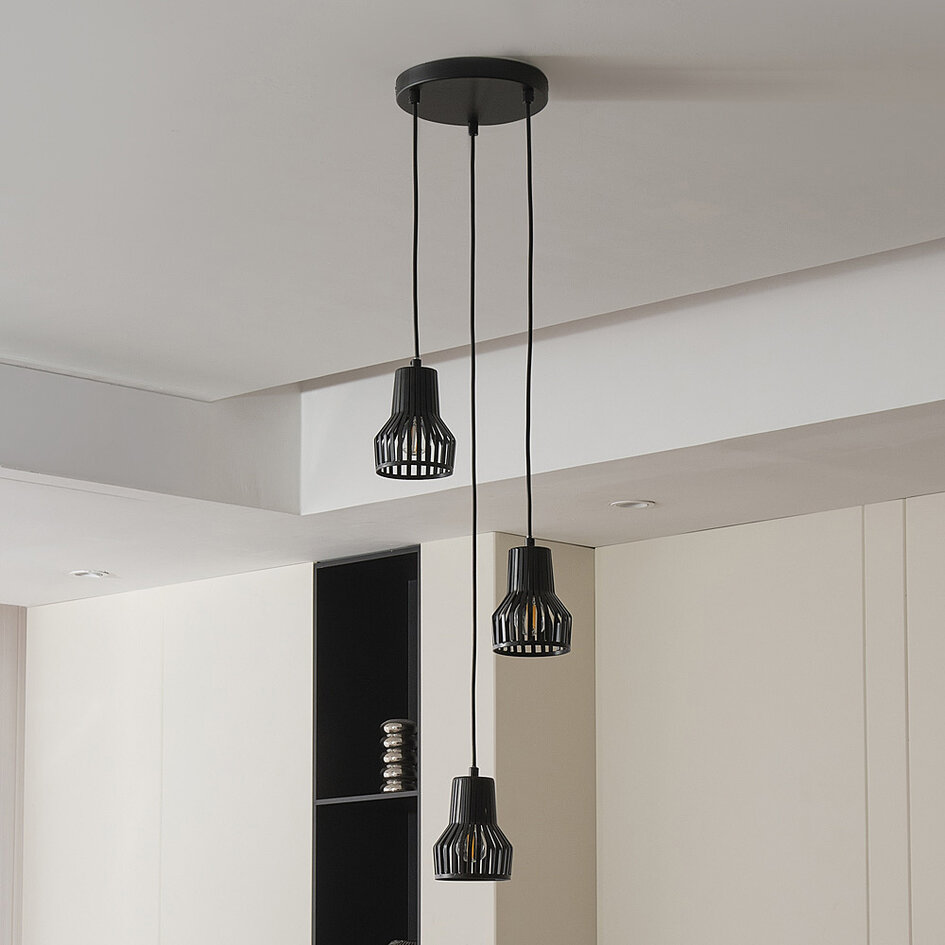 Industriële zwarte hanglamp - Hailey