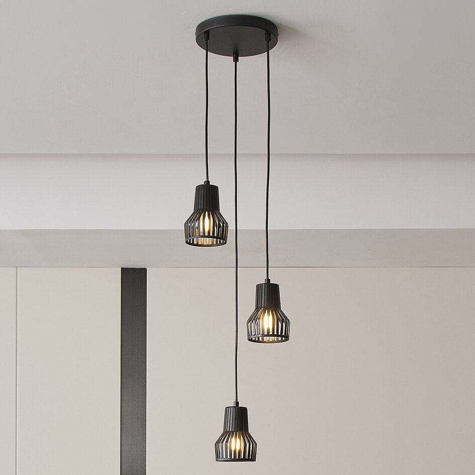 Industriële zwarte hanglamp - Hailey