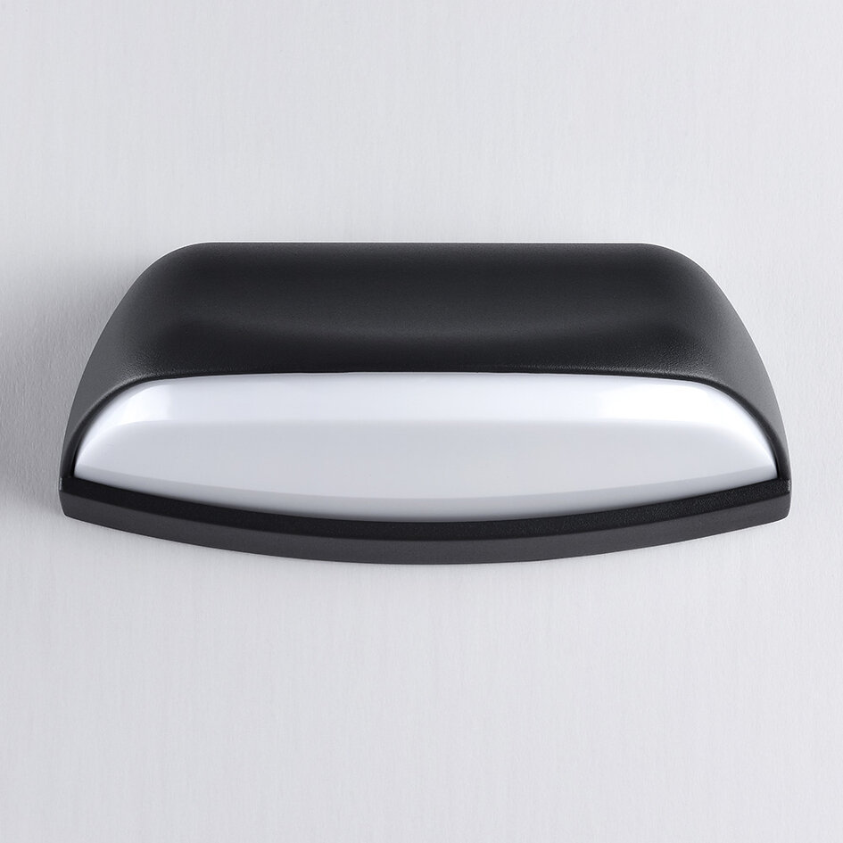 Industriële buitenwandlamp Jessy - zwart met geïntegreerde LED