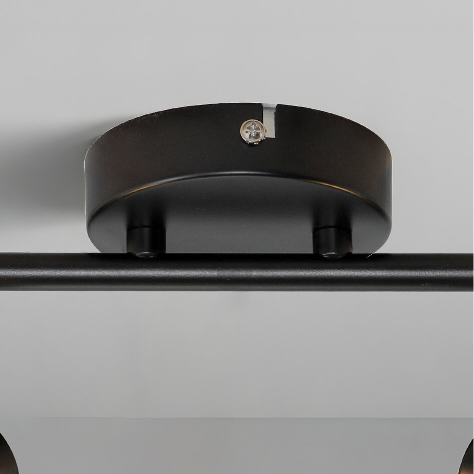 Plafondlamp zwart met transparant glas, 2-lichts - Jenthe