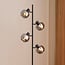 Zwarte staande lamp met smoke grijs glas, 4-lichts - Jesse
