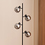 Zwarte staande lamp met smoke grijs glas, 4-lichts - Jesse