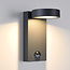 Buitenwandlamp Luca  met bewegingssensor - antraciet en geintegreed LED