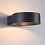 Ronde buitenwandlamp Leo - zwart met geïntegreerde LED