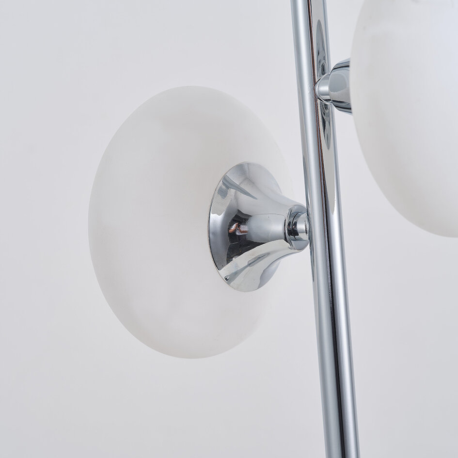 Tafellamp met melkglas, 2-lichts - Kroom