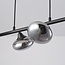6-lichts hanglamp Ovais - smoke glas en mat zwart