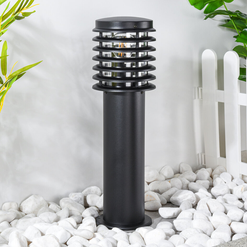 RVS zwarte buiten vloerlamp Elia, 50 cm