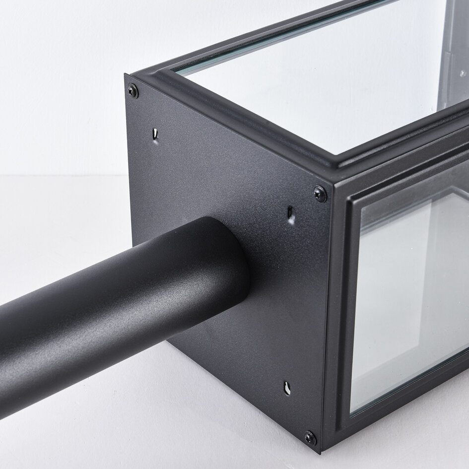 Industriële RVS staande buitenlamp Giovanni - zwart