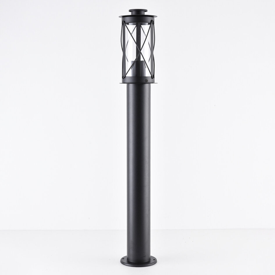 Landelijke RVS buitenlamp Lucia - 80 cm zwart