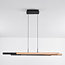 Design hanglamp zwart met licht hout 3-staps dimmer - Liana